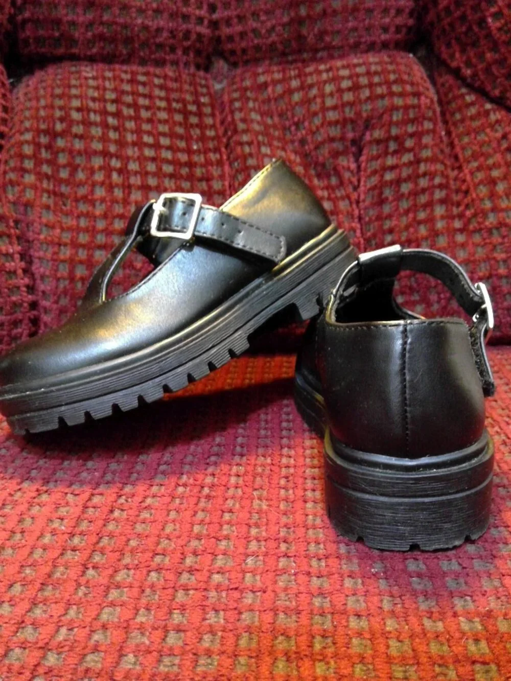Girls Classic Black T-Strap Dress Shoes with Buckle